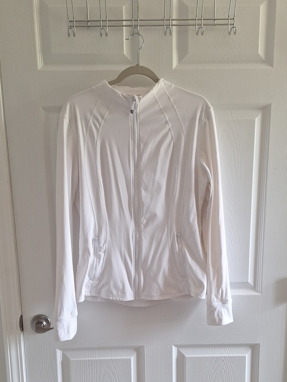 Women's White Zip-Front Workout Jacket